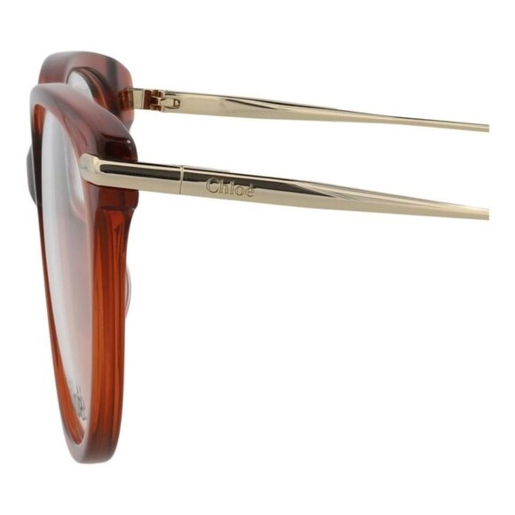 Chloé Womens Cat Eye Brown Gold Transparent Fashion Designer Eyewear - Picture 4 of 4